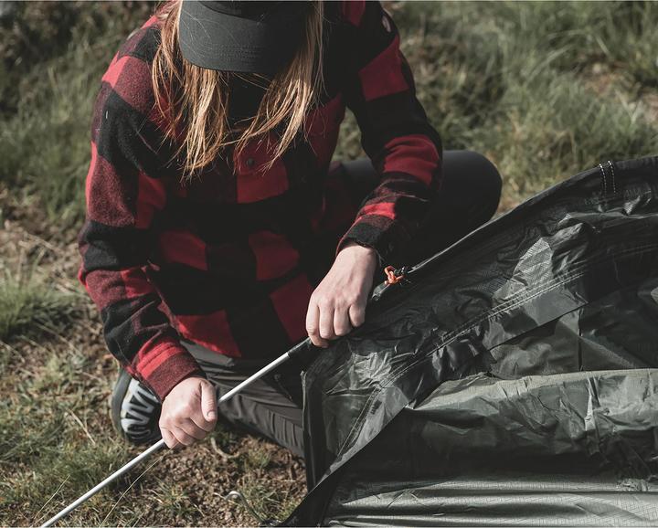 Actual product image Easy Camp Tunnelzelt Sarek 1 (dunkelgr?n/orange, Modell 2025) (Tunnel tent, 1.80 kg, 1 person)