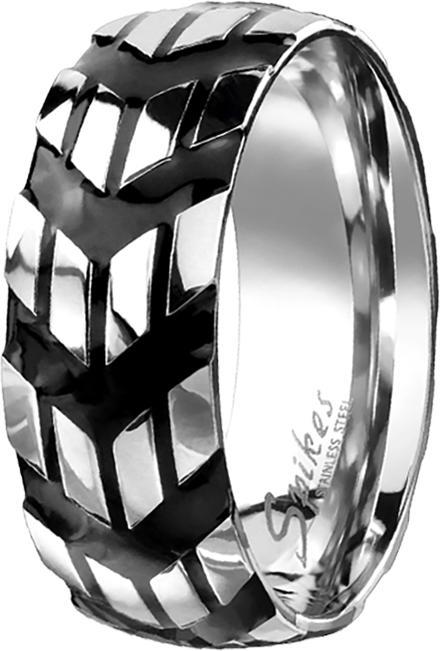 Star Piercing Ring silber Winkelmuster (Chirurgenstahl 316L, ohne Messing)