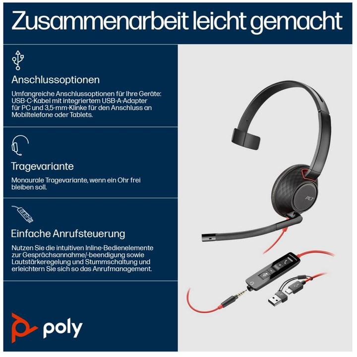 Produktbild Poly BW 5210 USB-C HS +3.5MMP (Kabelgebunden, USB-A)