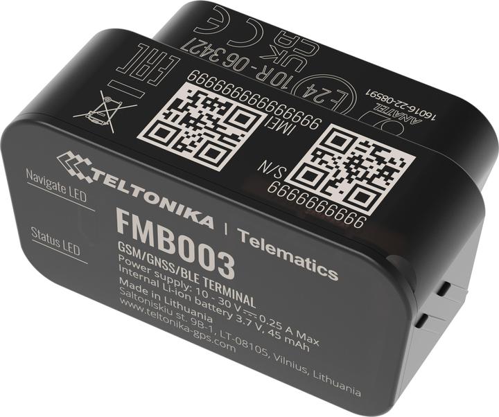 Actual product image Teltonika FMB003 Ultra-Small OEM OBDII PnP Tracker with GNSS, GSM, BLE 4.0, CAN Bus Data Fleet Management