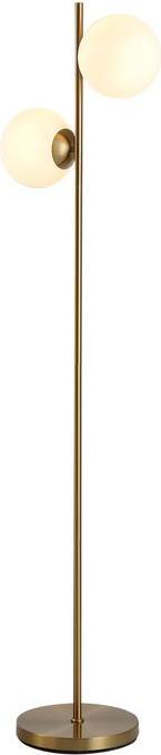 Produktbild Swisshandel24 Stehlampe Stehleuchte Standleuchte 2-teiliger Glas-Lampenschirm, Stahl+Glas, 39 x 28 x 165cm (Golden (E27)