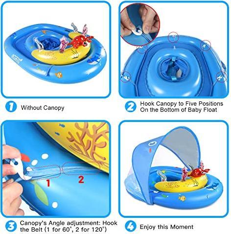 Image du produit Activity Board Bouée bébé avec pare-soleil UPF50+ et jouets