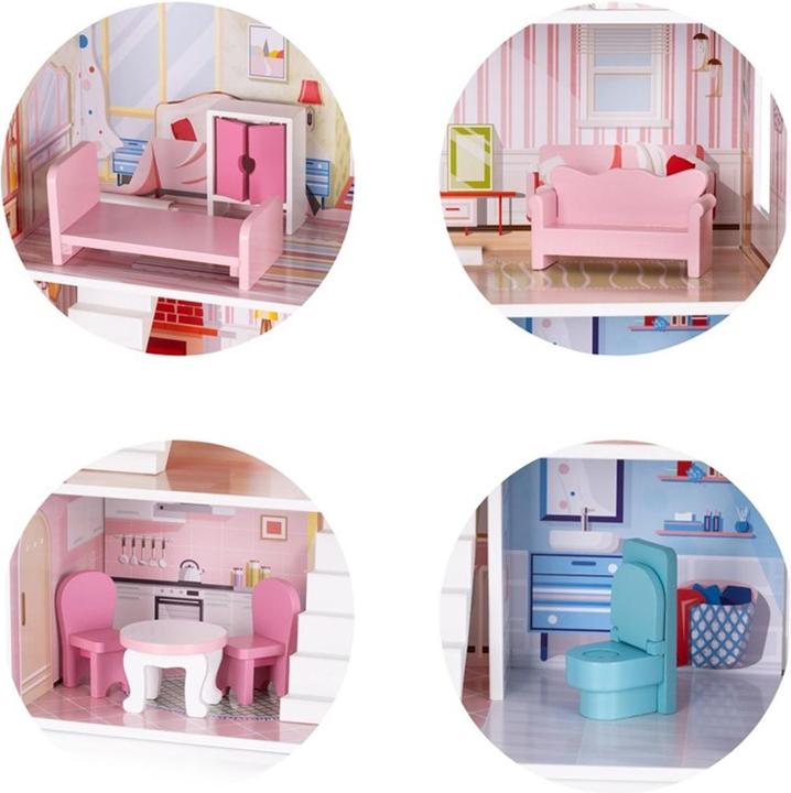 Produktbild Chipolino Holz-Puppenhaus 7-teilig
