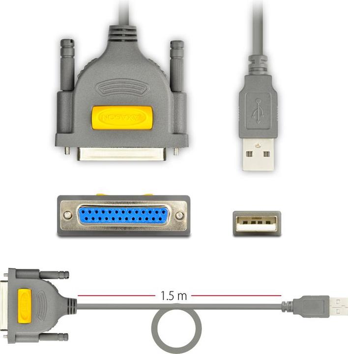 Produktbild Axagon ADP-1P25 USB2.0 - Parallel DB25F Printer Adapter (1.50 m, Parallel (Drucker))