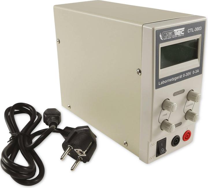 Produktbild Chilitec Regelbares Labornetzgerät CTL-3003, 0...30 V / 0...3 A, LCD