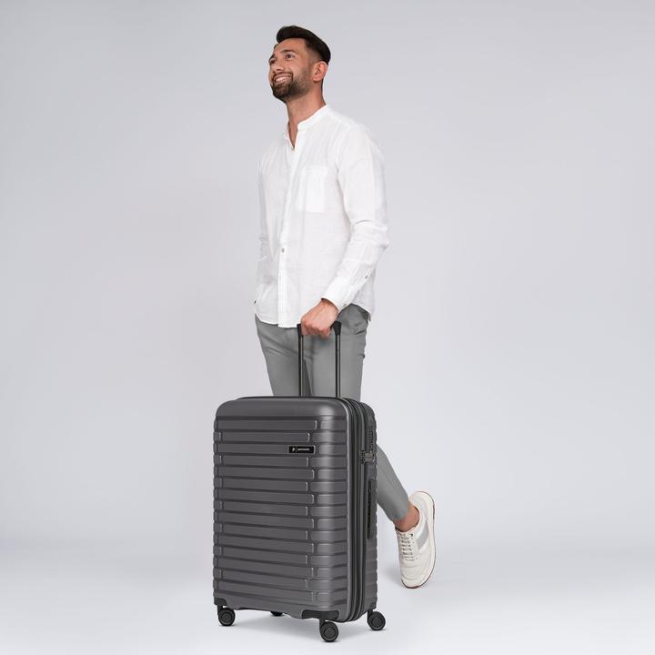 Actual product image Pactastic Collection 04 THE MEDIUM + 4-wheel trolley M 66 cm with stretch fold (67 l, M (50 - 90l))