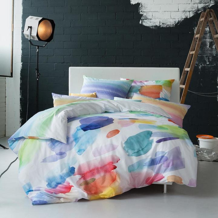 Actual product image Estella Mako satin reversible bedding Splash multicolor (Bedding set, 155x220 cm + 80x80 cm)