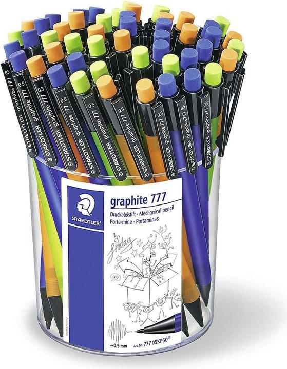 Produktbild Staedtler graphite 777 Druckbleistift Köcher mit 50 Stück, 0.5 mm, sortiert (0.50 mm, 50 x)