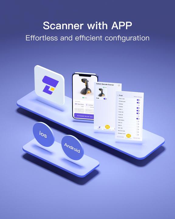 Actual product image Inateck Barcodescanner Pro 8 black (Pro 8 black)