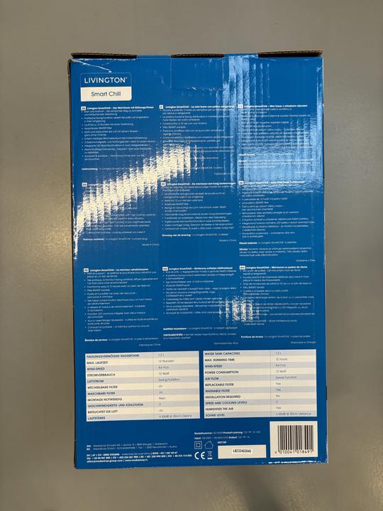 Valeurs nutritives et ingrédients Livington Refroidisseur d'air CHILL (20 m²)