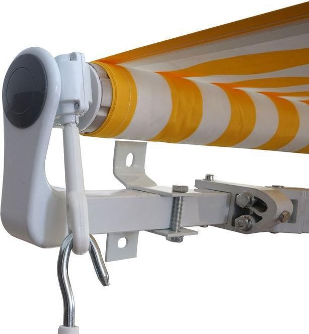 Produktbild Mendler Alu-Markise, Sonnenstoren Gelenkarmmarkise Sonnenschutz 4x3m, Polyester orange (4 m)