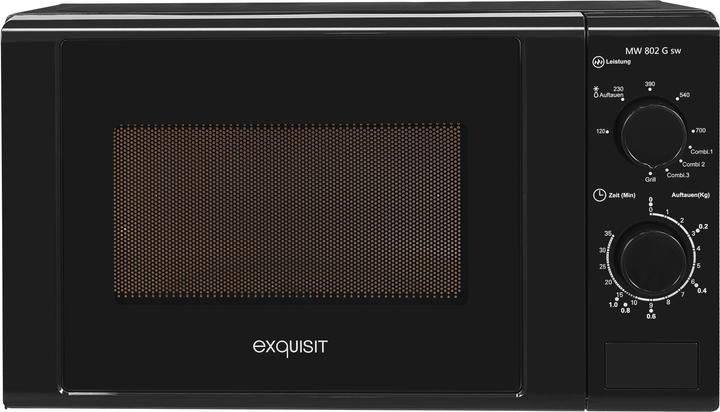Produktbild Exquisit MW802G schwarz, mit Grillfunktion (20 l)