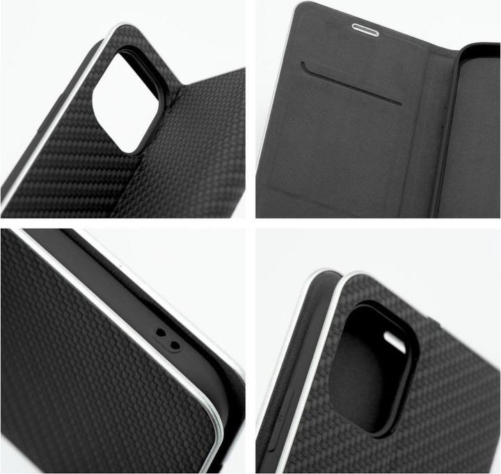 Actual product image OEM Book case LUNA Book Carbon for IPHONE 15 black (Apple iPhone 15)