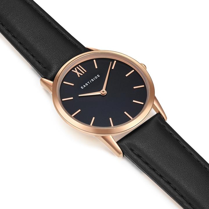 Produktbild Eastside Damen Quarzuhr Upper Union Echtleder schwarz - 9762 (Analoguhr, 33 mm)