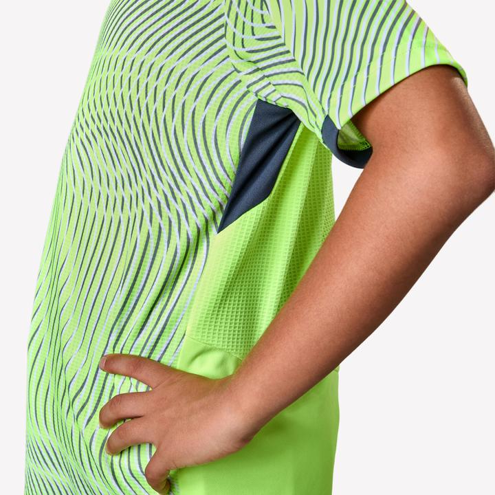Image du produit Kipsta Maillot De Football Enfant Manches Courtes Viralto Wave Jaune Fluo, Gris,Noir