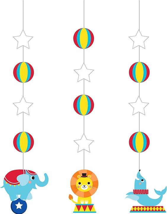 Produktbild Creative Party Zirkustier Hängende Dekoration 3erPack
