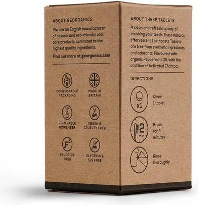Actual product image Georganics Toothpaste tablets in a jar