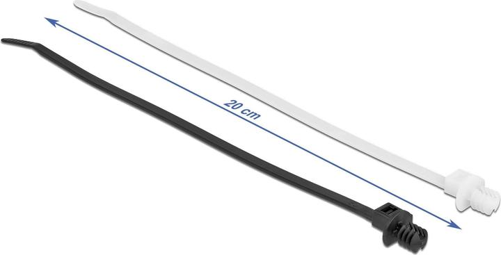 Produktbild Delock Kabelbinder mit Lamellenfuss L 200 x B 4,8 mm 100 Stück (Klettkabelbinder, 200 mm, 100 Stk.)