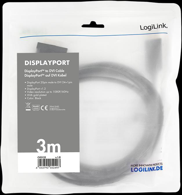 Actual product image LogiLink DisplayPort — DVI (5 m, DisplayPort)