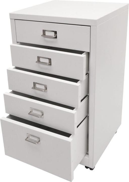 Image du produit Mendler Caisson roulant HWC-L49, métal 75x40x41cm 5 tiroirs, blanc