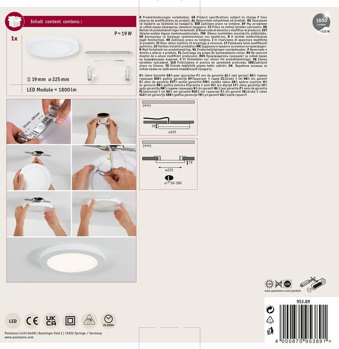 Produktbild Paulmann Einbaupanel 2in1 Cover-it (1800 lm)
