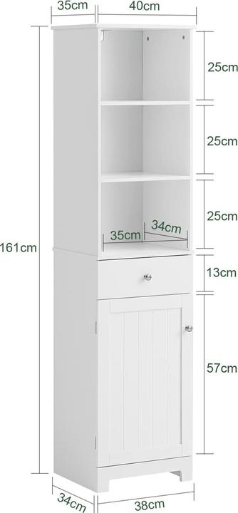 Produktbild SoBuy Bad Hochschrank (40 x 35 x 161 cm)