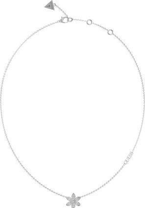 Guess Beautiful steel necklace with White Lotus flower JUBN04146JWRHT/U