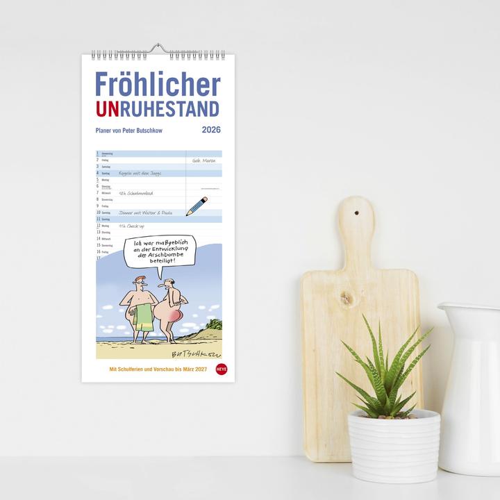 Produktbild Peter Butschkow: Fröhlicher Unruhestand Planer 2026 (21 x 45 cm, Harter Einband, Deutsch)