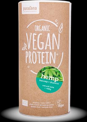 Produktbild Purasana Vegan protein HEMP NATURAL 50% 400 Gramm BIO (Hanfprotein, 1 Stk., 400 g)