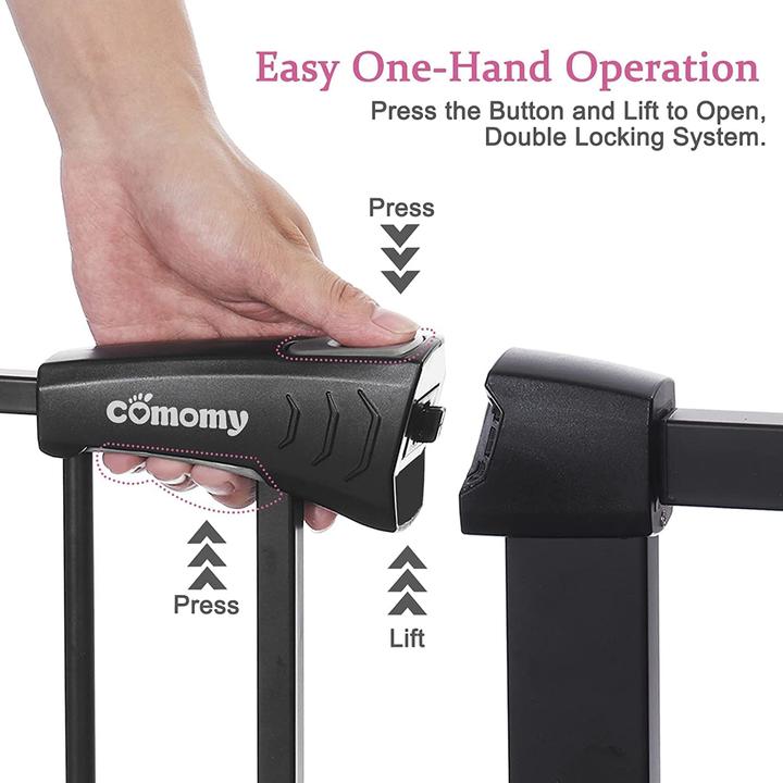 Produktbild Comomy Treppenschutzgitter, 75-103cm, Schwarz (75 cm)
