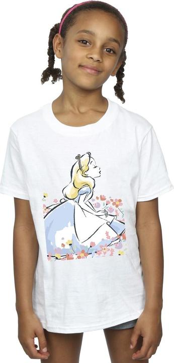 Image du produit Disney T-shirt en coton pour filles Alice au pays des merveilles - croquis de fleurs (116)