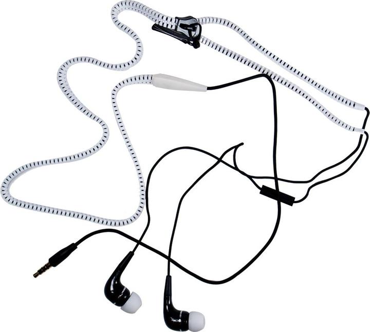Actual product image fontastic 3 5mm In-Ear Headset white Zip-R cable with textile jacket