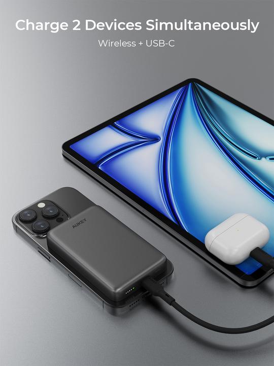 Produktbild Aukey MAG FUSION SLIM - Powerbank (10000 mAh, 20 W, 36 Wh)