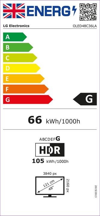 Energie-Label LG OLED EVO C3 48IN 4K SMART TV 20 (48", C3, OLED, 4K)