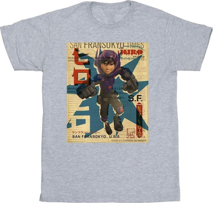Disney Big Hero 6 Baymax Hiro Newspaper TShirt (S)