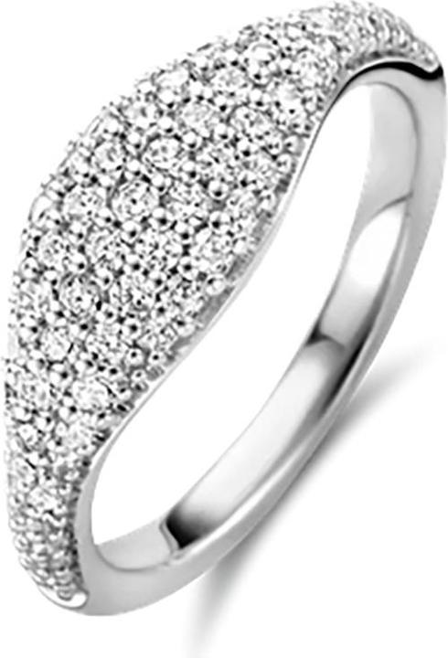 Ti Sento Milano Ring Geometrie mit Zirkonia 12223ZI (56, 925 Silber)