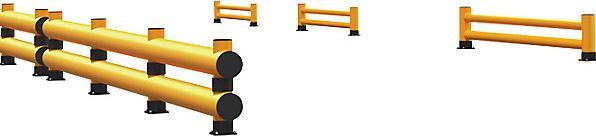 Image du produit Ampere Barrière de protection, hauteur 690 mm, planche double, longueur 8 m, jaune