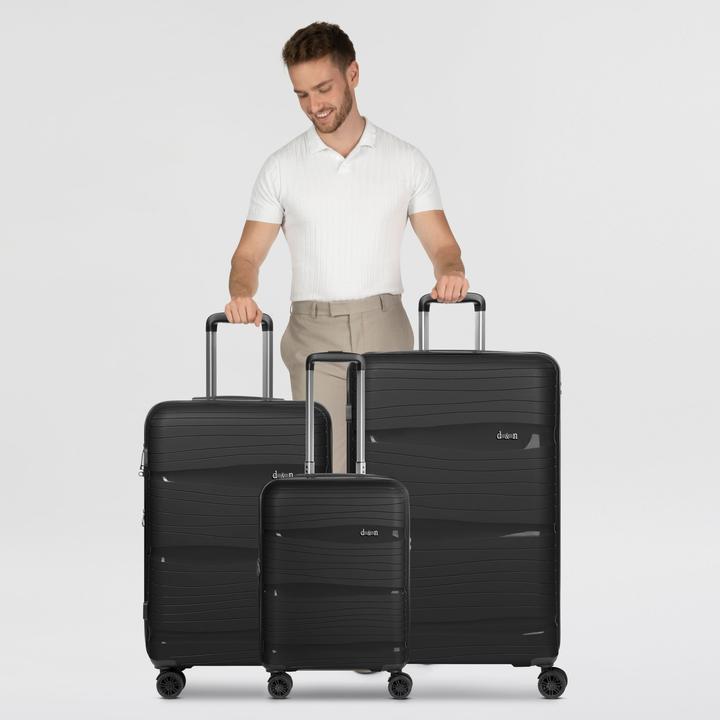 Immagine prodotto D&N Travel Line 4300-Plus Set di valigie a 4 ruote, 3 pezzi con pieghe elastiche (1910 l, XL (da 115l))