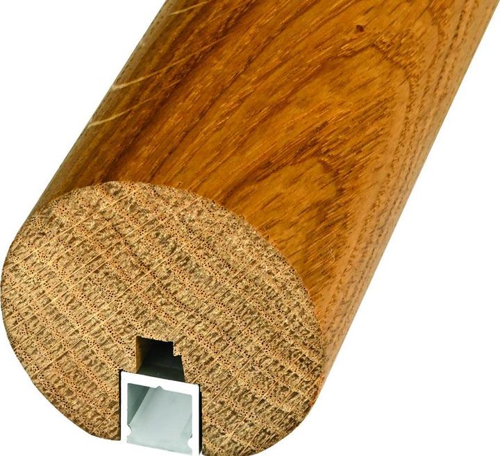 Produktbild OK-Line Holz-Rundhandlauf Ø 42 mm mit Nut für LED (Holz lackiert)