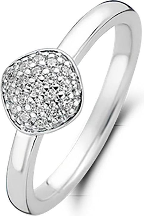Ti Sento Milano Ring Solitär mit Zirkonia-Pavè 12174ZI (56, 925 Silber)
