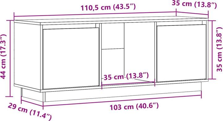 Produktbild VidaXL Vihaan (110.5 x 35 x 44 cm)