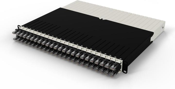PATCHBOX one / 8RU / Cat 6A, UTP, 0.8 m, Schwarz (U/UTP, CAT6a, 0.80 m)