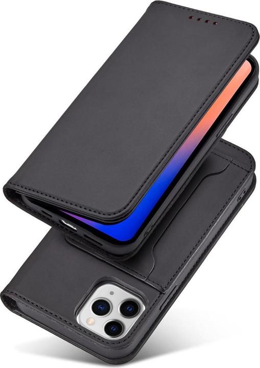 Produktbild Hurtel Magnet Card Case for iPhone 12 cover card wallet card stand black (Apple iPhone 12)