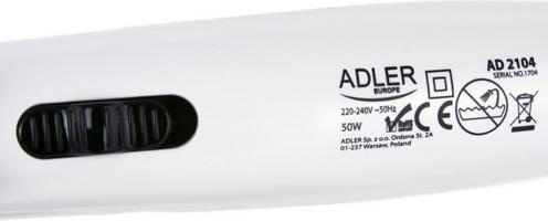 Produktbild Adler Hair straightener Warranty 24 months, Ceramic heating system, 50 W, White (Glätteisen)