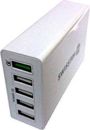 Produktbild Swissten USB Ladegerät Qualcomm 3.0 Quick Charge + Smart IC mit 5x USB 50W Power (50 W)