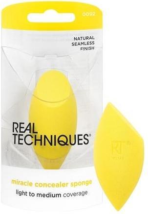 Actual product image Real Techniques Miracle Concealer Sponge Makeup Blending Sponge Elongated Shape Precise Application Yellow Sponge