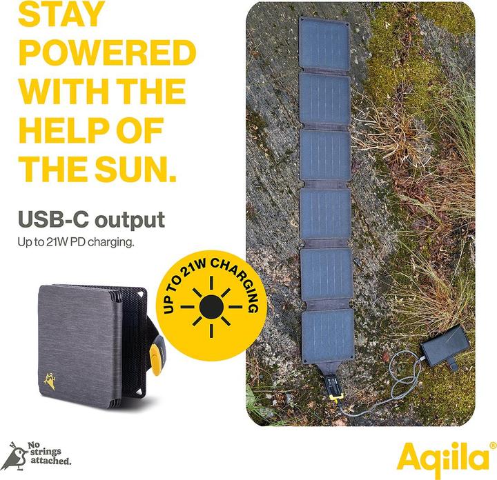 Actual product image Aqiila Sunbird P21 - Foldable solar panel (21 W, 0.60 kg)