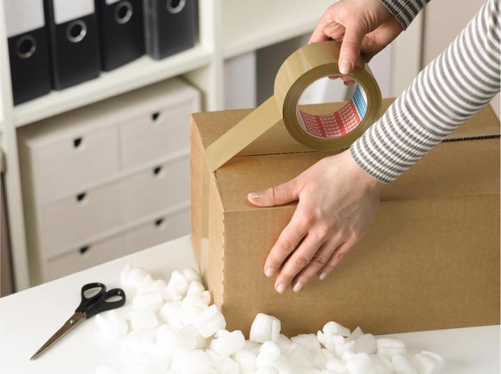 Actual product image tesa tesapack ULTRA STRONG Parcel Tape - PVC packing tape for tight packing and secure bundling (50 mm)