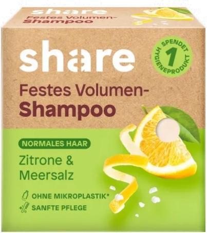 Produktbild Share Teilen Sie gewürztes Haar Shampoo Zitrone und Meersalz, 60 g (Festes Shampoo)