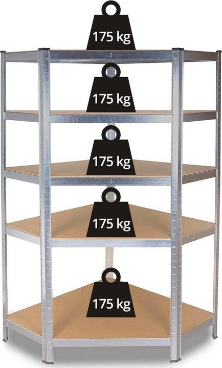 Immagine prodotto Topeshop REGAŁ GC9030 Scaffale per attrezzi da giardino a libera installazione/da parete in acciaio zincato (90 x 30 x 180 cm)